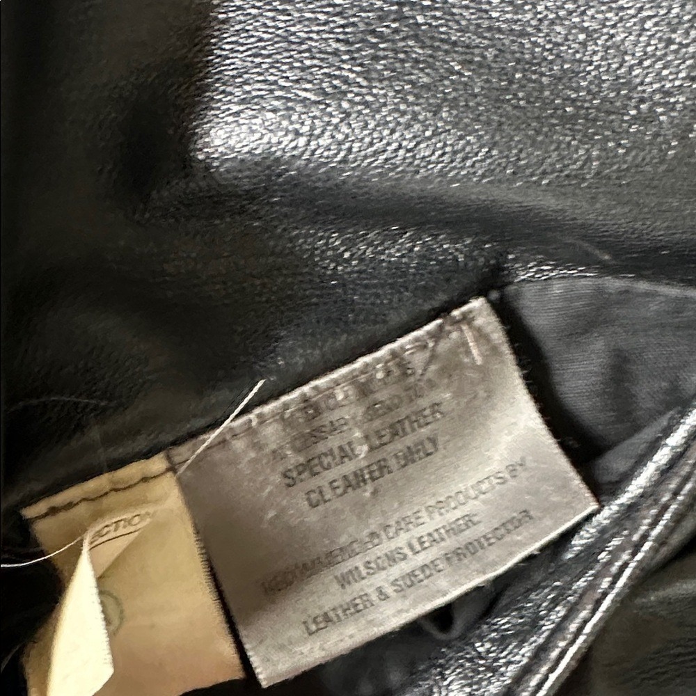 Wilsons Leather Hooded Jacket Womens Large Black Faux Fur Lined Belted Coat - Picture 7 of 13